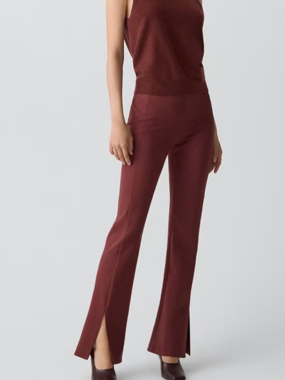 Theory satin leggings with slits - 4